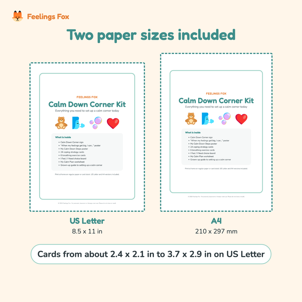 Calm & Feelings Bundle comes in US Letter and A4 paper sizes