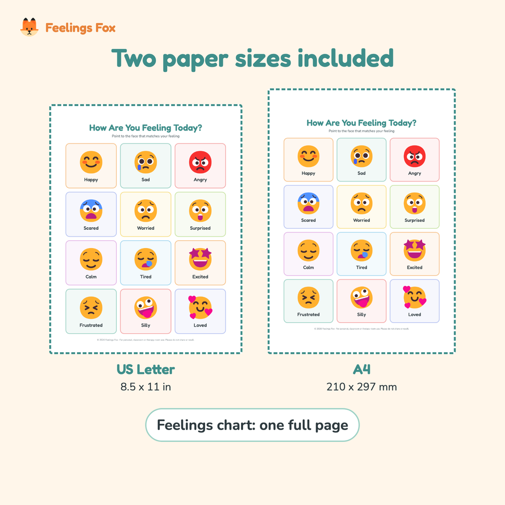 How Are You Feeling Today? Free Chart comes in US Letter and A4 paper sizes