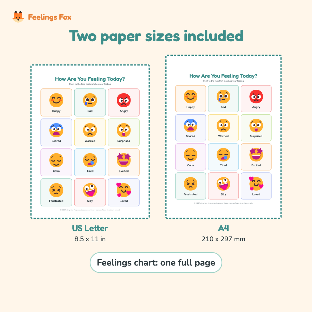 How Are You Feeling Today? Free Chart comes in US Letter and A4 paper sizes